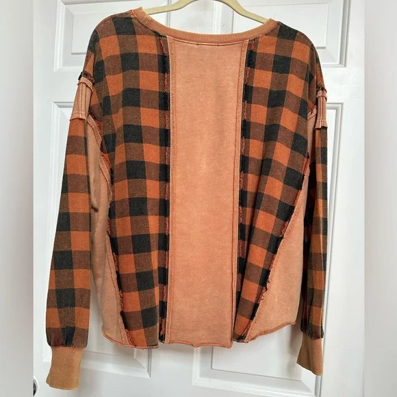 Easel Checkered Top - Black and Orange - Picture 2 of 6